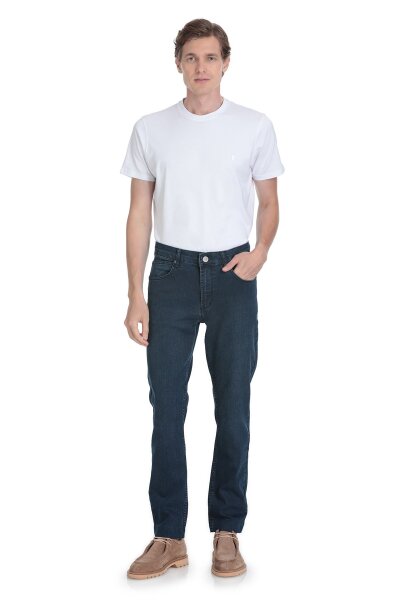 Lacivert Regular Fit 5 Cep Pamuklu Kot Pantolon - 1