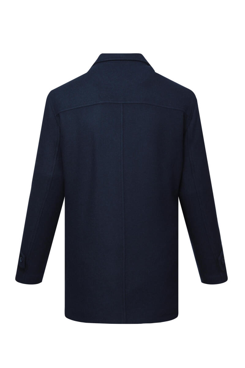 Lacivert Regular Fit Bebe Yaka Yünlü Kaban - Hatemoğlu (1)