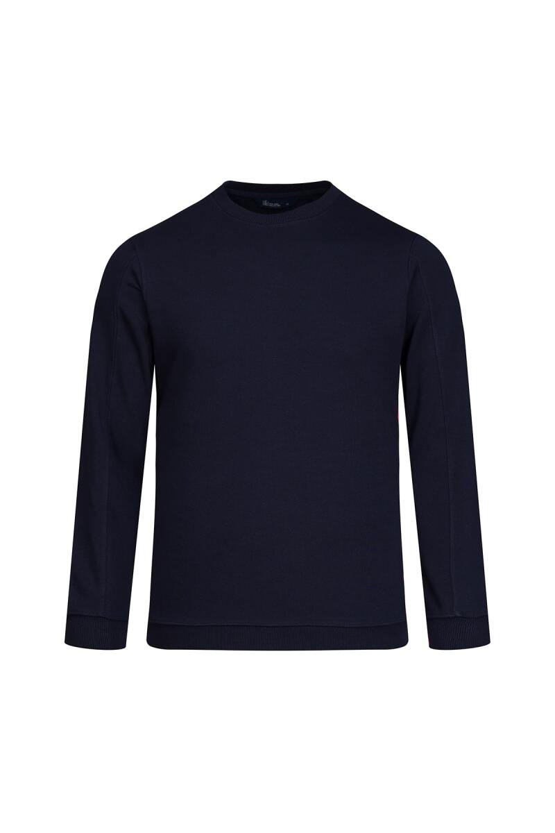 Lacivert Regular Fit Bisiklet Yaka 100% Pamuk Sweatshirt - HTML