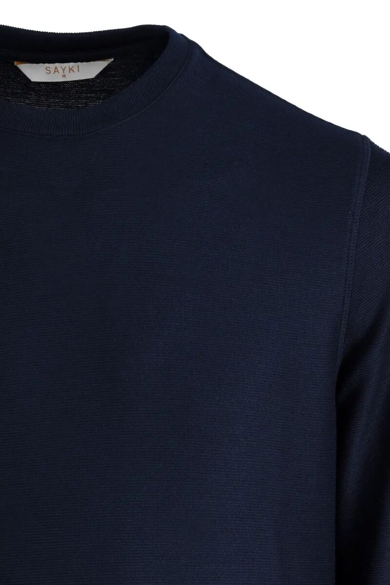 Lacivert Regular Fit Bisiklet Yaka Sweatshirt - Saykı (1)