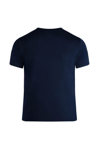 Lacivert Regular Fit Bisiklet Yaka Tişört - 3