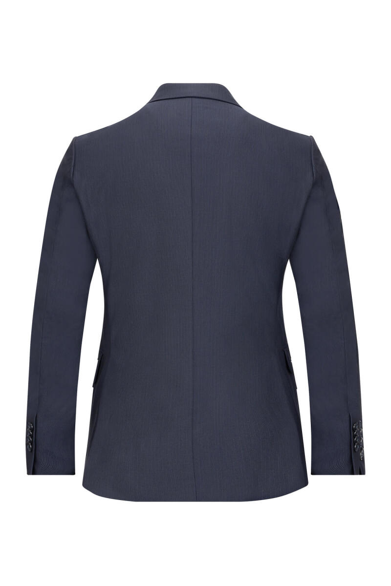 Lacivert Regular Fit Çizgili Kruvaze Klasik Takım Elbise - Hatemoğlu (1)