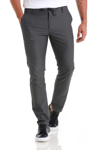 Lacivert Regular Fit Desenli Yandan Cep Pamuklu Jogger Pantolon - 2