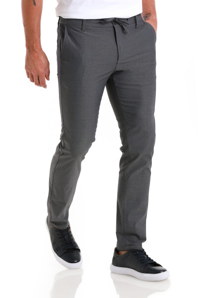 Lacivert Regular Fit Desenli Yandan Cep Pamuklu Jogger Pantolon - 3