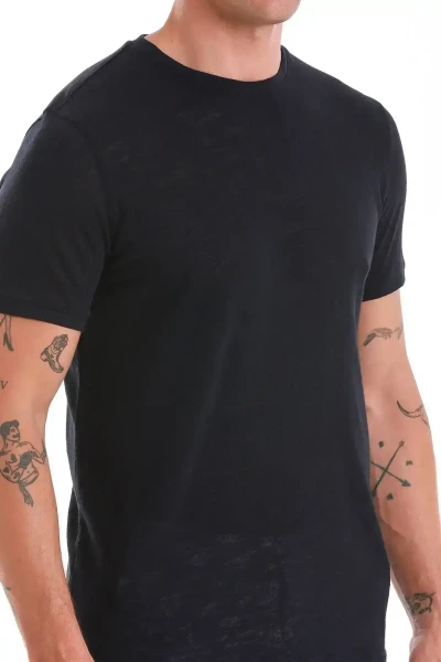 Lacivert Regular Fit Bisiklet Yaka Pamuklu Tişört - 5