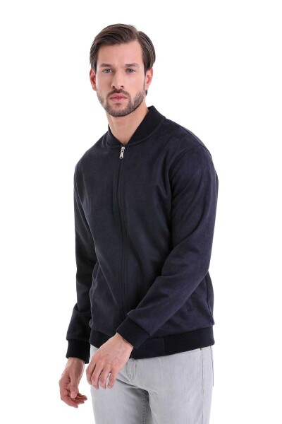 Lacivert Regular Fit Bomber Yaka Mevsimlik Mont - 9