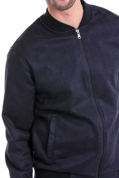 Lacivert Regular Fit Bomber Yaka Mevsimlik Mont - 11