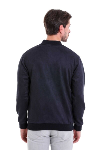 Lacivert Regular Fit Bomber Yaka Mevsimlik Mont - 12