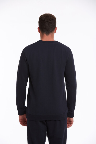 Lacivert Regular Fit Pamuklu Bisiklet Yaka Sweatshirt - 11