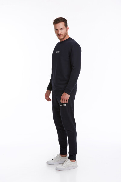 Lacivert Regular Fit Pamuklu Bisiklet Yaka Sweatshirt - 8