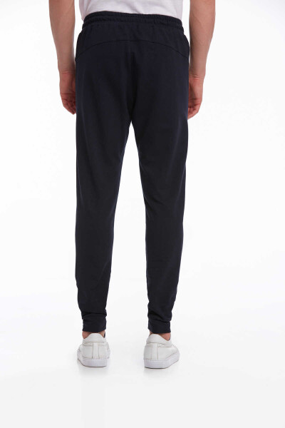 Lacivert Regular Fit Pamuklu Dar Paça Eşofman Altı - 5