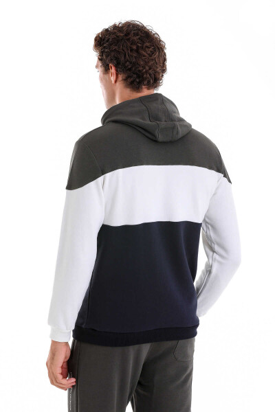 Lacivert Regular Fit Pamuklu Kapüşonlu Kanguru Cepli Sweatshirt - 6