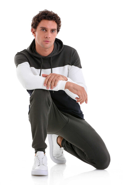 Lacivert Regular Fit Pamuklu Kapüşonlu Kanguru Cepli Sweatshirt - 9