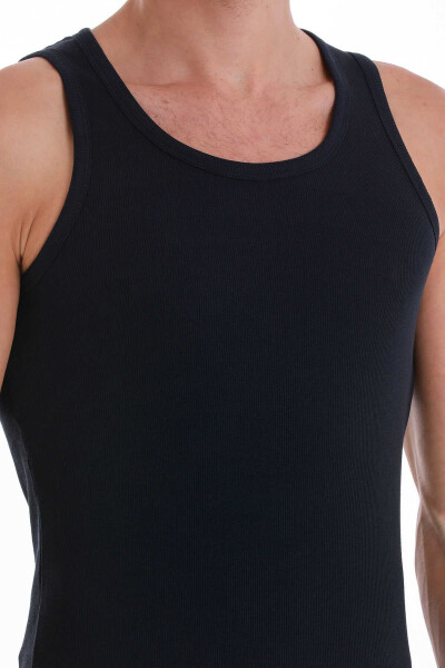 Lacivert Regular Fit Pamuklu Örme Atlet - 5