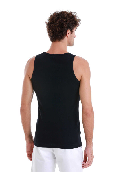 Lacivert Regular Fit Pamuklu Örme Atlet - 6