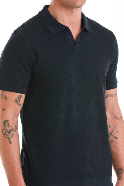 Lacivert Regular Fit Polo Yaka Pamuklu Tişört - 5