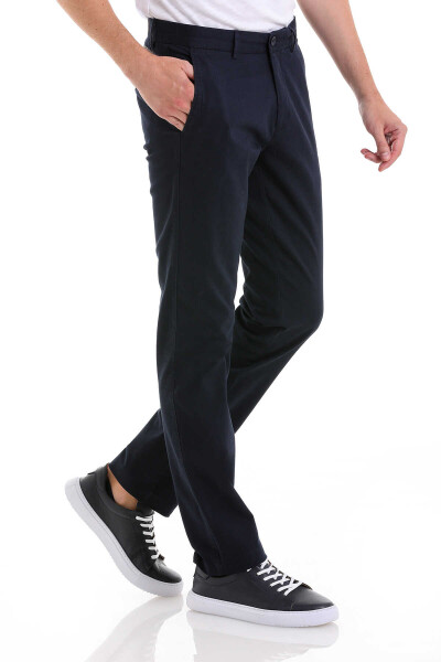 Lacivert Regular Fit Yandan Cep Kanvas Pantolon - 2