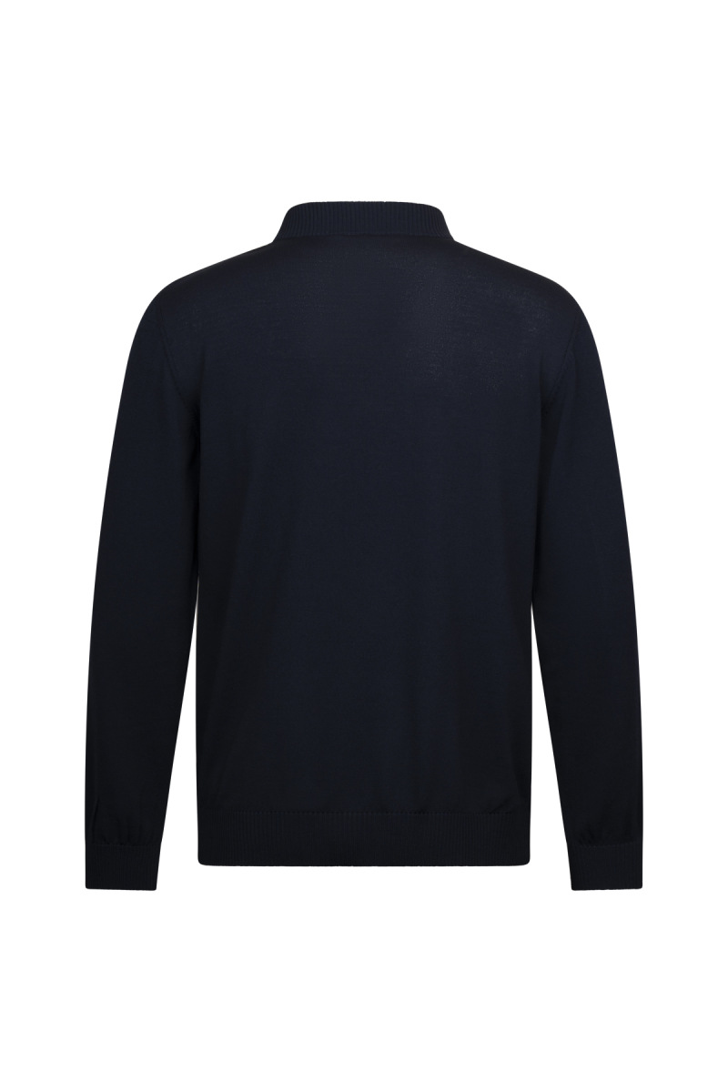 Lacivert Regular Fit Fermuarlı Yarım Balıkçı Yaka Rayon Kazak - Hatem Saykı (1)