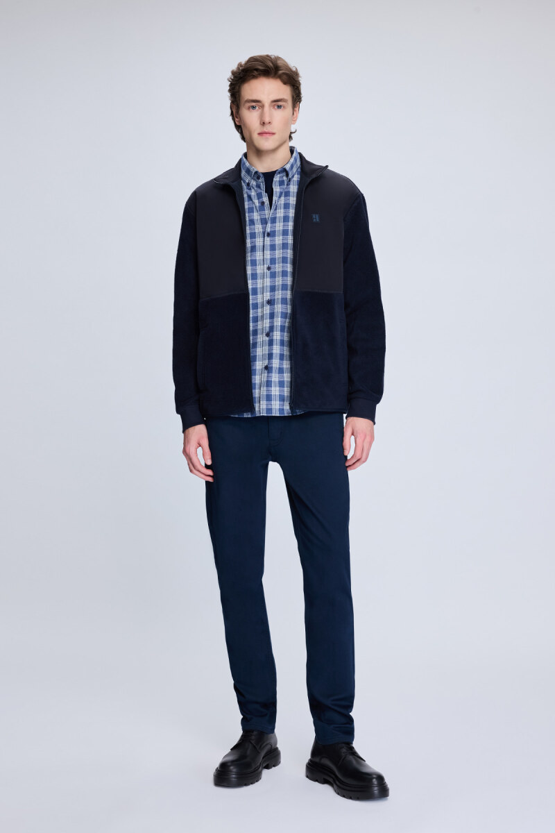 Lacivert Regular Fit Hakim Yaka Baharlık Mont - HTML (1)