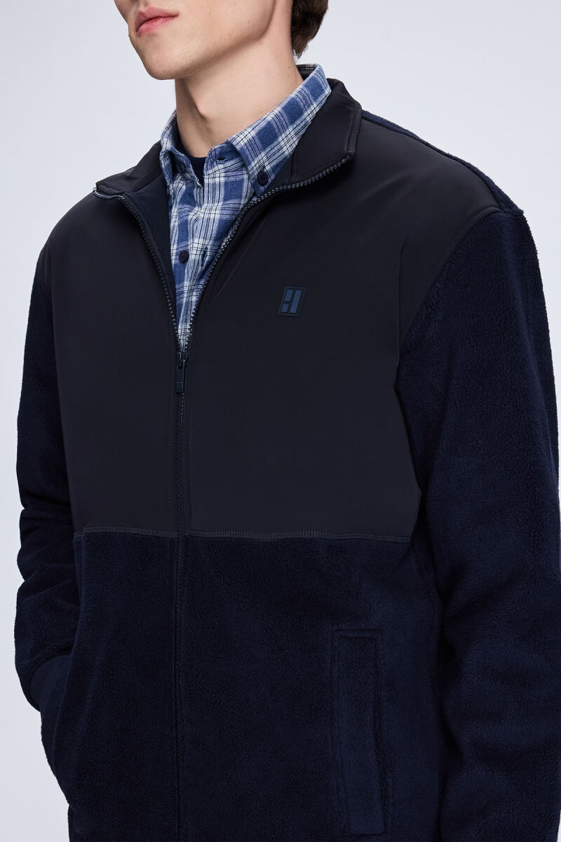 Lacivert Regular Fit Hakim Yaka Baharlık Mont - HTML (1)