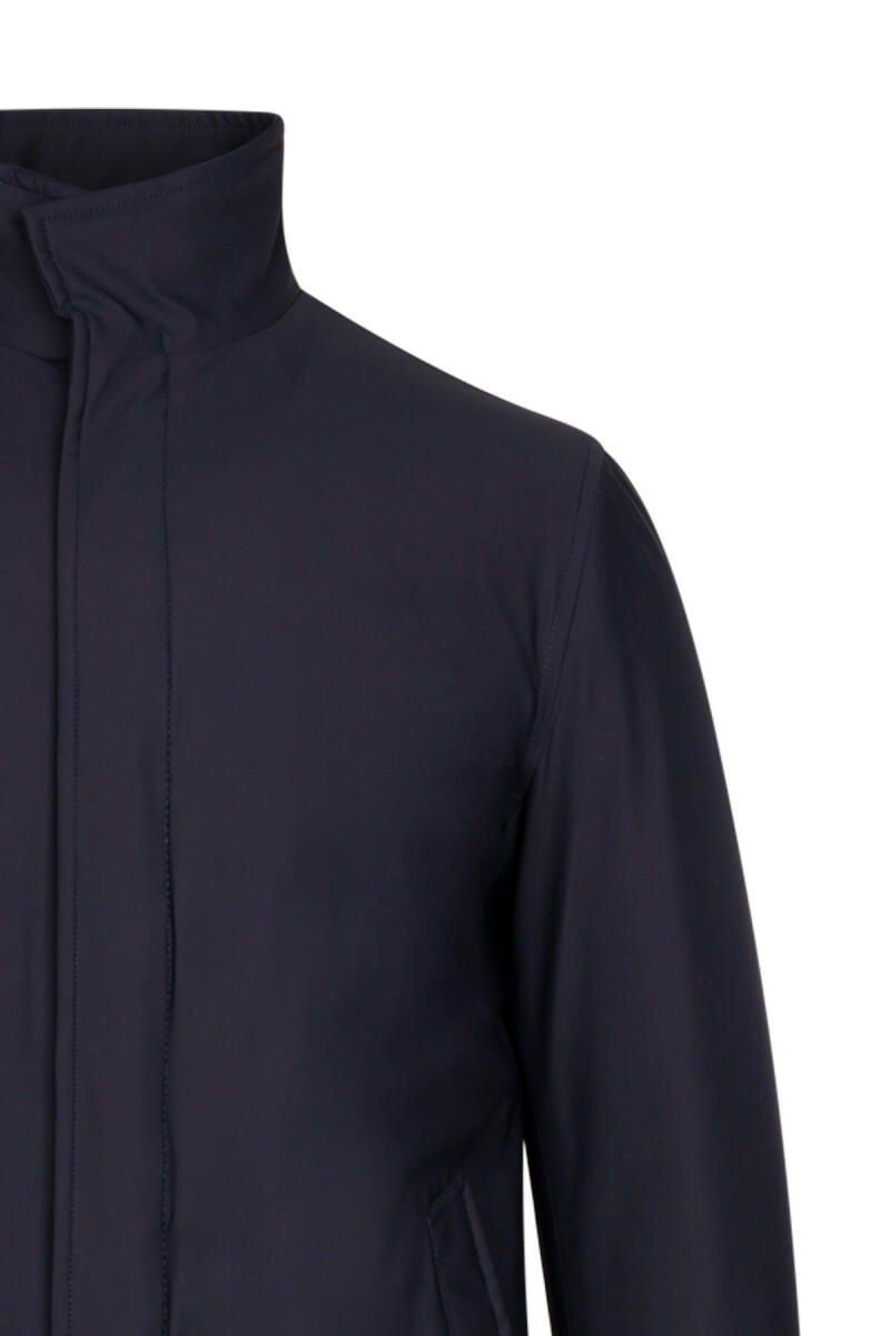 Lacivert Regular Fit Hakim Yaka Kaban - Hatem Saykı (1)