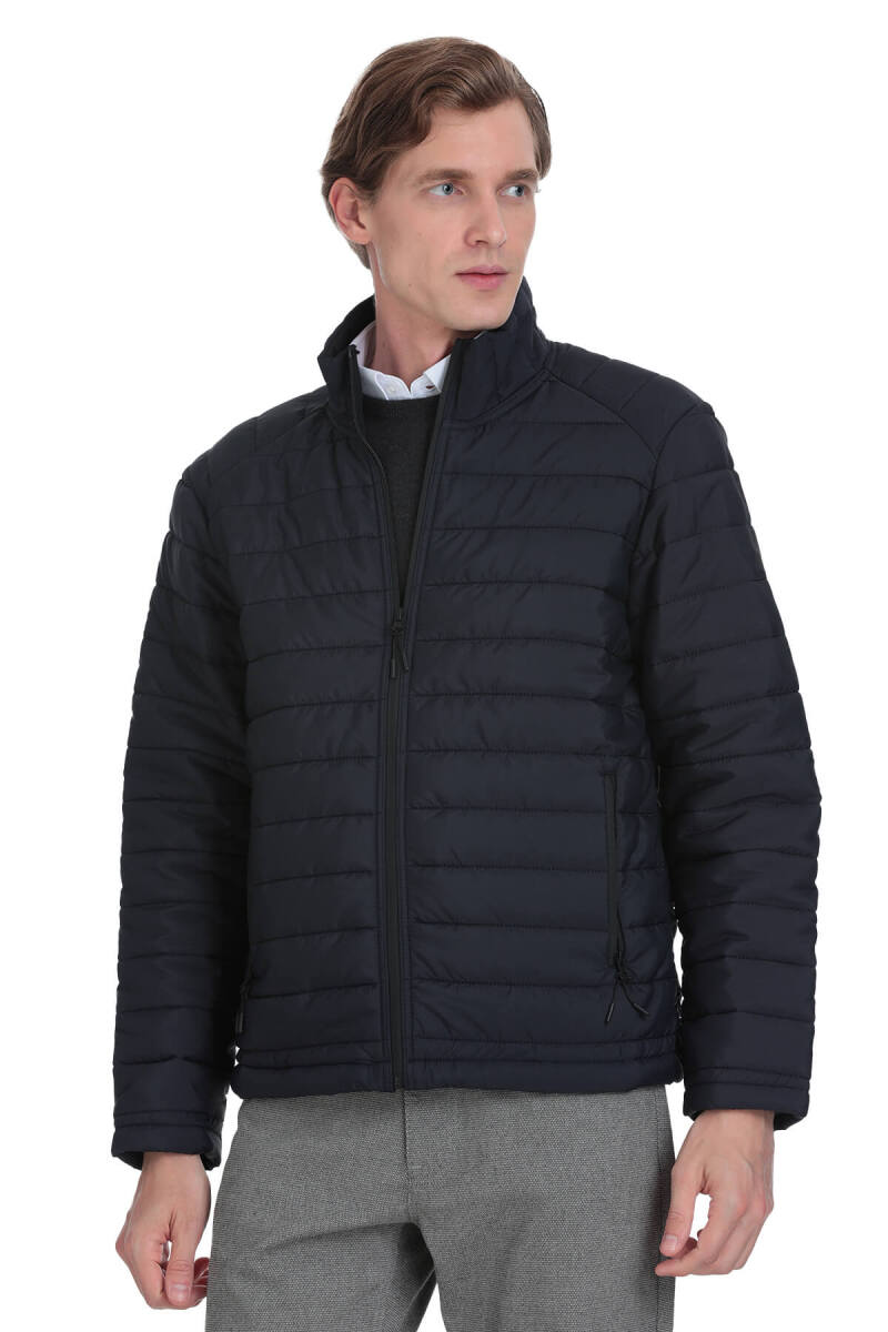 Lacivert Regular Fit Hakim Yaka Şişme Mont - HTML (1)