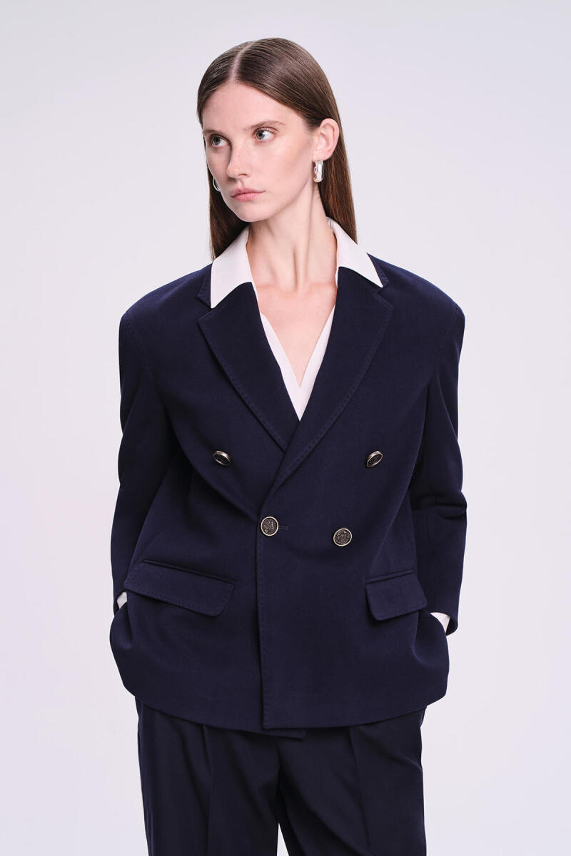 Saykı Woman Lacivert Regular Fit Kruvaze Kadın Ceket - Saykı Woman (1)