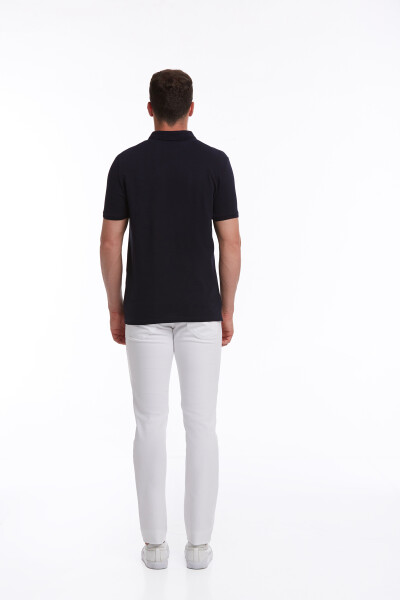 Lacivert Regular Fit 100% Pamuk Polo Yaka Tişört - 7