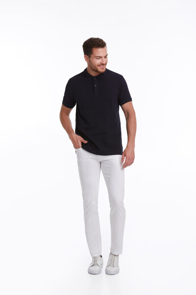 Lacivert Regular Fit Petek Pamuklu Polo Yaka Tişört - 3