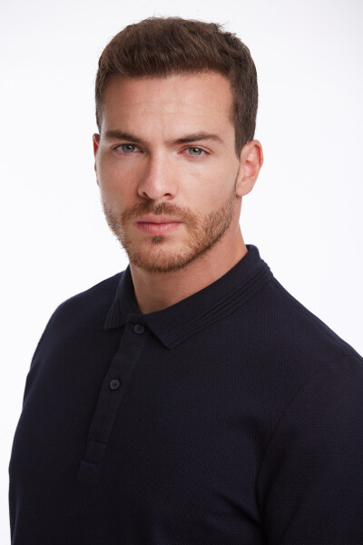 Lacivert Regular Fit Petek Pamuklu Polo Yaka Tişört - 5