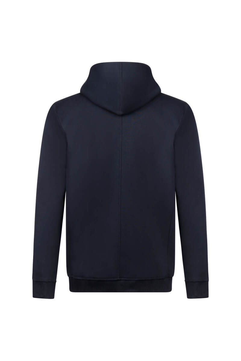 Lacivert Regular Fit Pamuklu Tam Fermuarlı Kapüşonlu Sweatshirt - HTML (1)