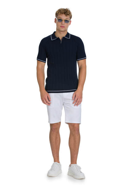Lacivert Regular Fit Polo Yaka Rayon Tişört - 2