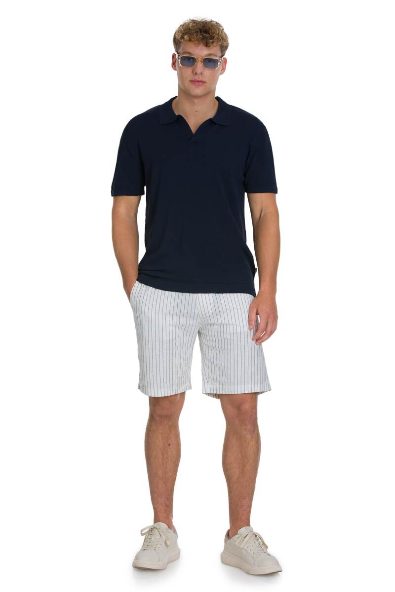 Lacivert Regular Fit Polo Yaka Rayon Tişört - Saykı (1)