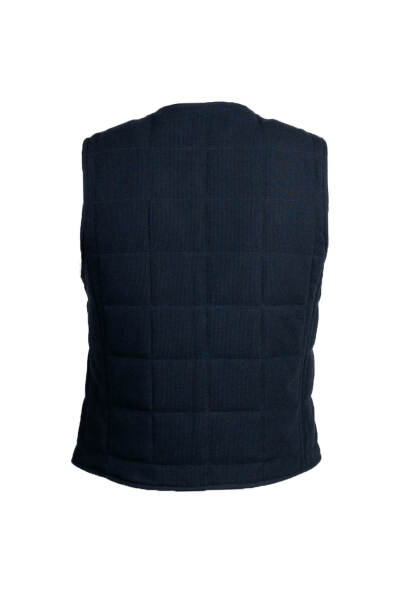 Lacivert Regular Fit V Yaka Kapitone Yelek - 2