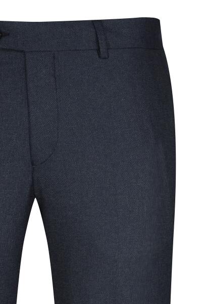 Lacivert Regular Fit Yandan Cepli Kumaş Pantolon - 2