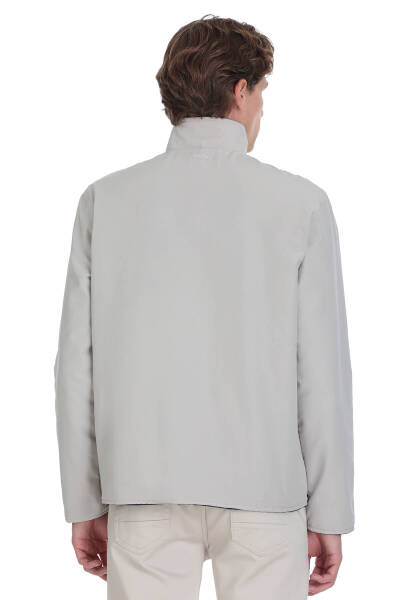 Lacivert Regular Fit Yarım Balıkçı Yaka Çift Taraflı Mevsimlik Mont - 10