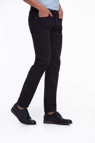 Lacivert Regular Fit Pamuklu 5 Cep Kot Pantolon - 4