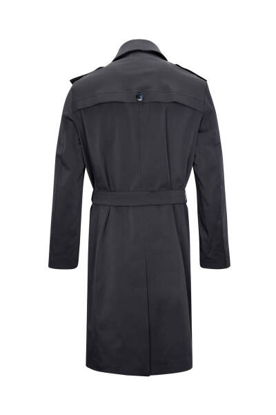 Lacivert Slim Fit Bebe Yaka Pamuklu Trençkot - 2
