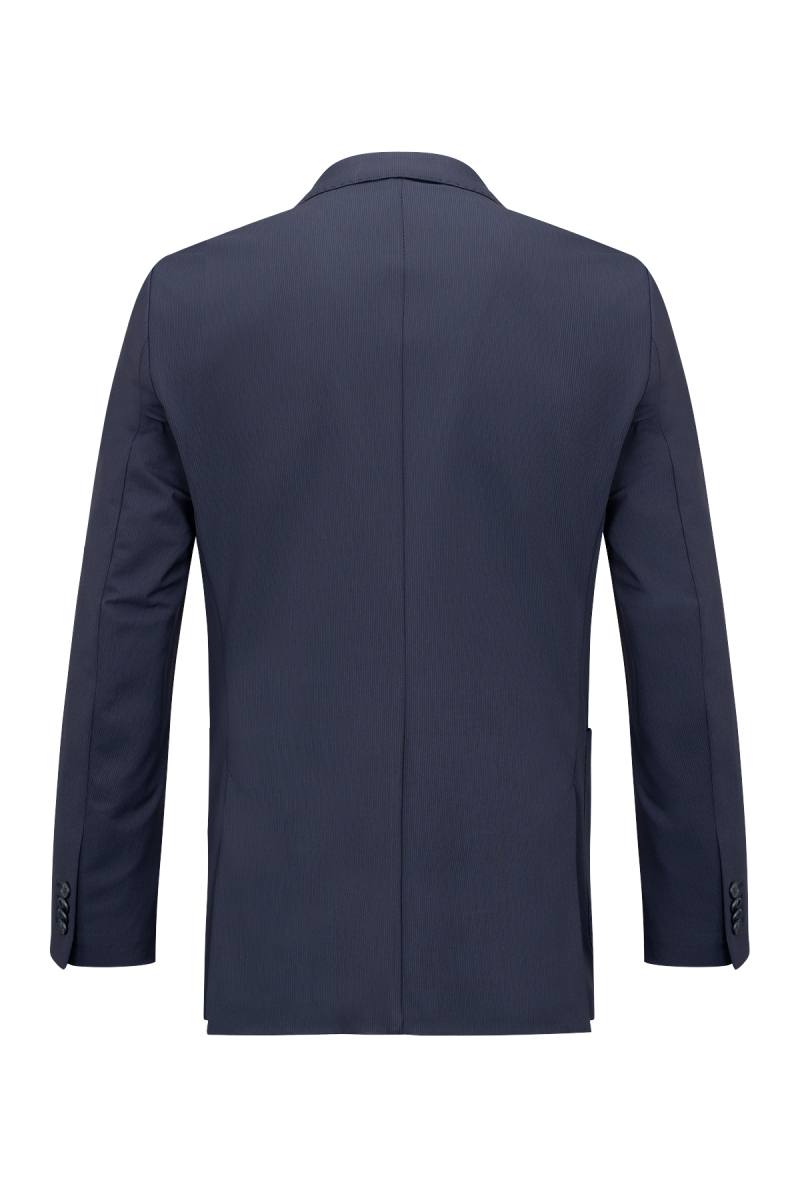 Lacivert Slim Fit Çizgili Mono Yaka Takım Elbise - Saykı (1)