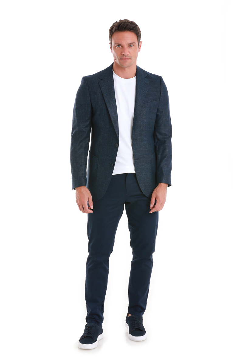 Lacivert Slim Fit Mono Yaka Klasik Ceket - Hatemoğlu (1)