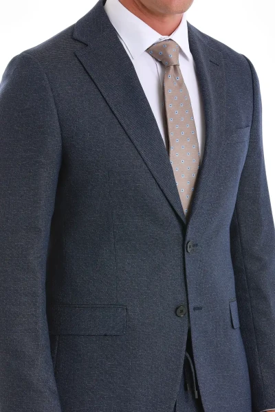 Lacivert Slim Fit Mono Yaka Klasik Takım Elbise - 6