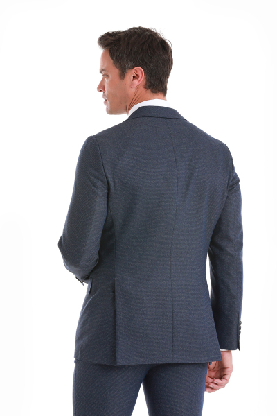 Lacivert Slim Fit Mono Yaka Klasik Takım Elbise - 16