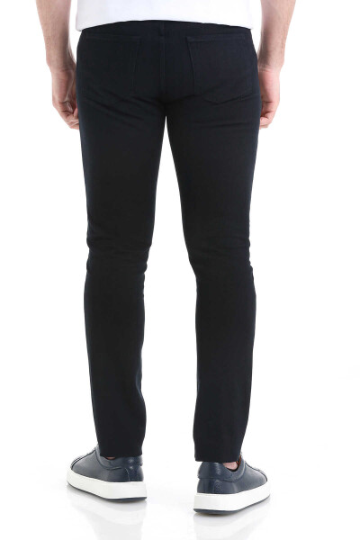 Lacivert Slim Fit 5 Cep Pamuklu Kanvas Pantolon - 5