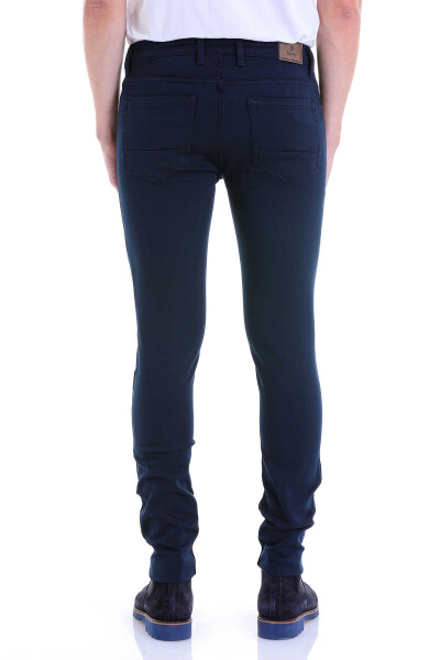 Lacivert Slim Fit Pamuklu 5 Cep Kanvas Pantolon - 9