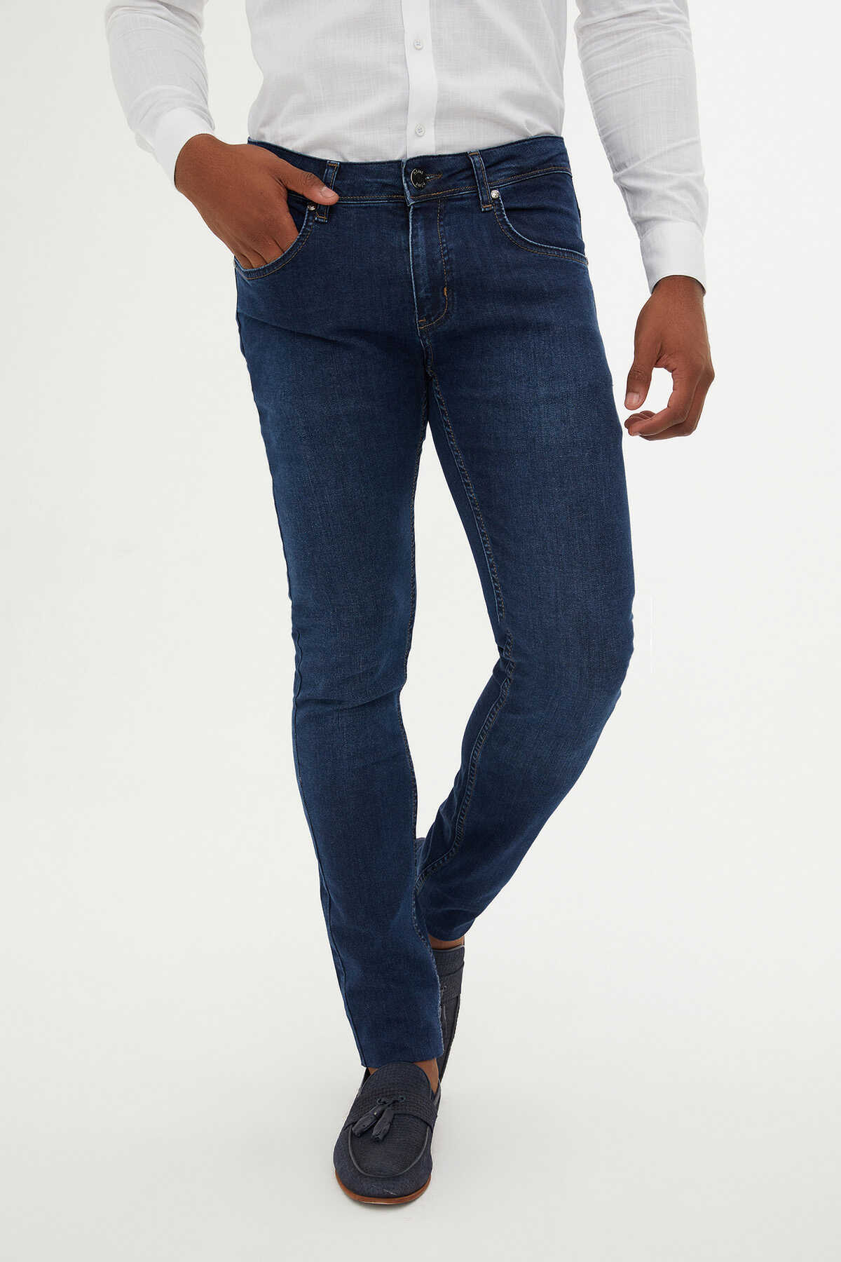 HTML - Lacivert Slim Fit Jean Pantolon