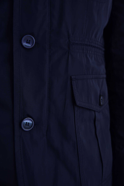 Lacivert Slim Fit Mevsimlik Mont - 5