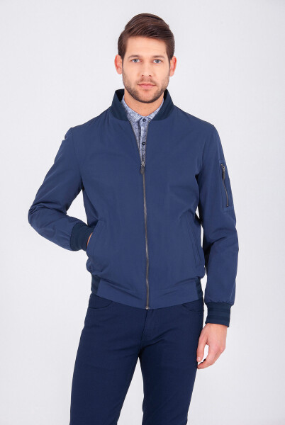 Lacivert Slim Fit Mevsimlik Mont - 1