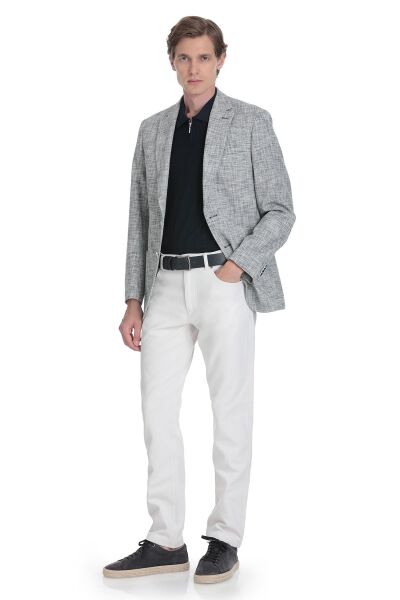 Lacivert Slim Fit Mono Yaka Casual Ceket - 2