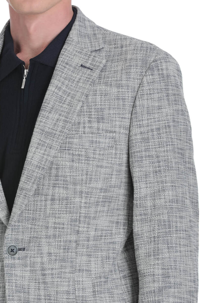 Lacivert Slim Fit Mono Yaka Casual Ceket - HTML (1)