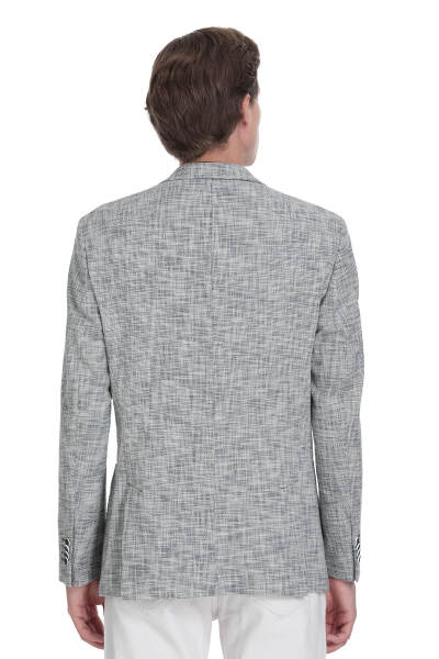 Lacivert Slim Fit Mono Yaka Casual Ceket - 5